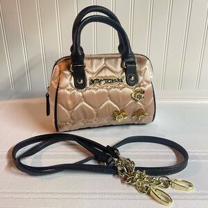 Betsy Johnson Mini Purse Quilted Hearts 8x8